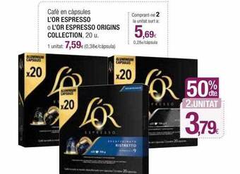 Condis Cafè En Càpsules L'or Espresso O L'or Espresso Origins Collection oferta