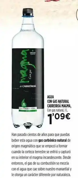 Fotoprix Agua Con Gas Natural Cabreiroa Magma 1L oferta