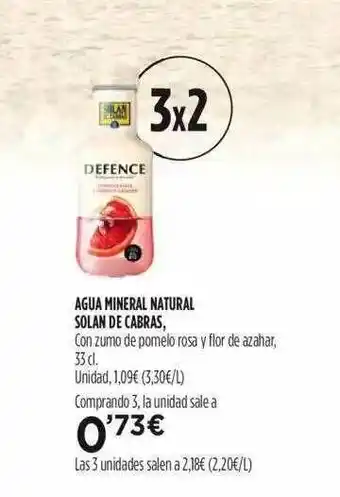Fotoprix Agua Mineral Natural Solan De Cabras 33cl oferta