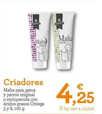 TiendAnimal Criadores Malta Para Gatos Y Perros oferta