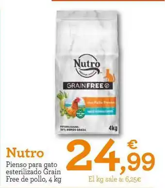 TiendAnimal Nutro Pienso Para Gato Esterilizado Grain Free De Pollo 4kg oferta