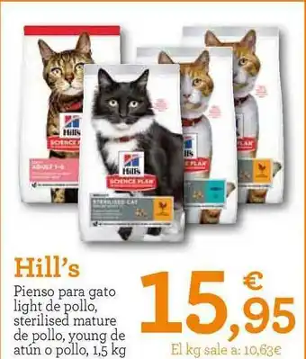 TiendAnimal Hill's Pienso Para Gato Light De Pollo 1,5kg oferta