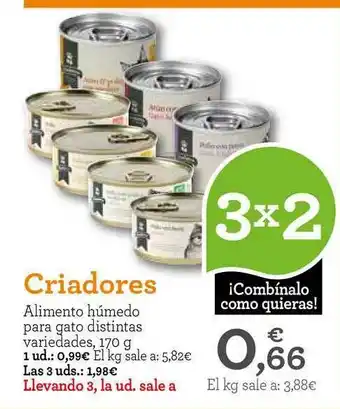 TiendAnimal Criadores Alimento húmedo para gato dístintas varíedades, 170g oferta