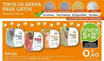 TiendAnimal Salvaje tarrina de paté para gatitos con pavo o pollo o gato adulto con buey o pollo, 100g oferta