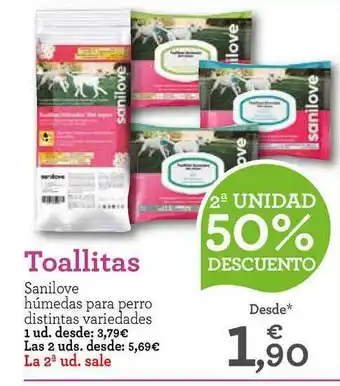 TiendAnimal Toallitas Sanilove húmedas para perro distintas variedades oferta