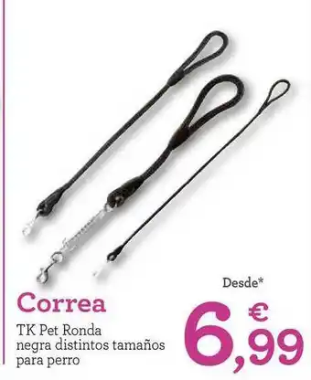TiendAnimal Correa Tk Pet Ronda negra distintos tamaños para perro oferta