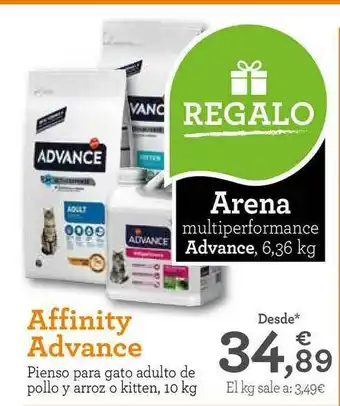 TiendAnimal Affinity Advance Pienso para gato adulto de pollo y arroz o kitten, 10kg oferta