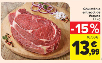Carrefour Chuletón o entrecot de Vacuno El kg oferta