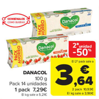 Carrefour Danacol 100g Pack 14 unidades oferta
