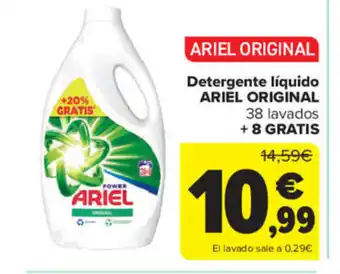 Carrefour Ariel Detergente líquido Original 38 lavados + 8 Gratis oferta