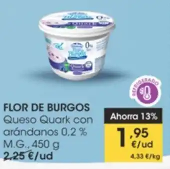 Eroski Flor De Burgos Queso Quark con arándanos 0,2 % M.G 450 g oferta
