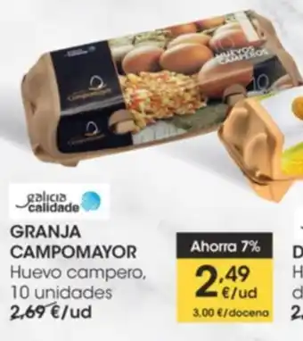Eroski Granja Campomayor Huevo campero 10 unidades oferta