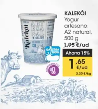 Eroski Kalekói Yogur artesano A2 natural 500 g oferta