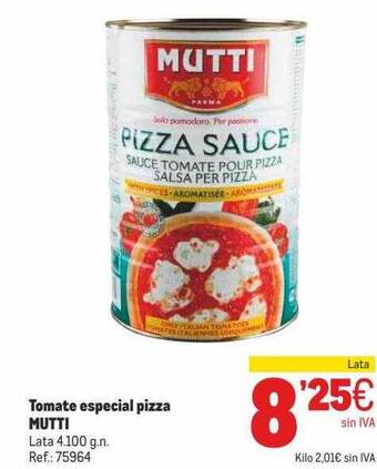 Makro Tomate Especial Pizza Mutti oferta