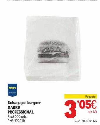 Makro Bolsa Papel Burguer Makro Professional oferta