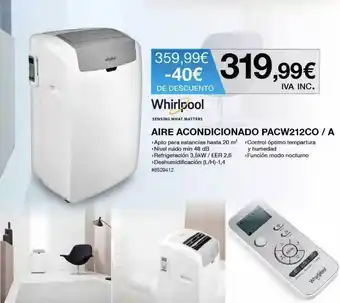 Costco Whirpool Aire Acondicionado Pacw212co A oferta