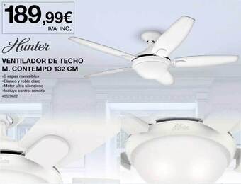 Costco Hunter Ventilador De Techo M. Contempo 132 Cm oferta