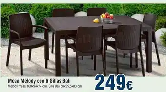 FROIZ Mesa Melody Con 6 Sillas Bali oferta