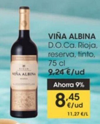 Eroski Viña Albina D.O. Ca. Rioja, reserva, tinto 75 cl oferta
