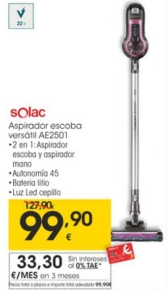 Eroski Solac Aspirador Escoba Versátil AE2501 oferta