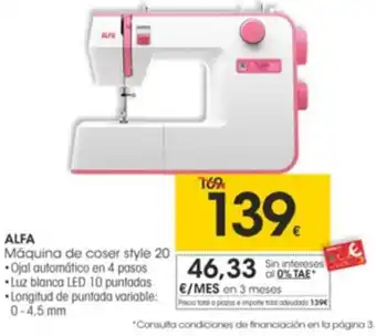 Eroski Alfa Máquina de Coser Style 20 oferta