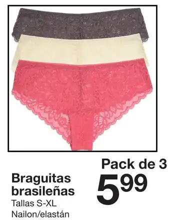 Zeeman Braguitas Brasileñas Tallas S-XL Pack de 3 oferta