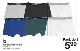 Zeeman Bóxer Para Hombre Tallas S-XXL Pack de 2 oferta
