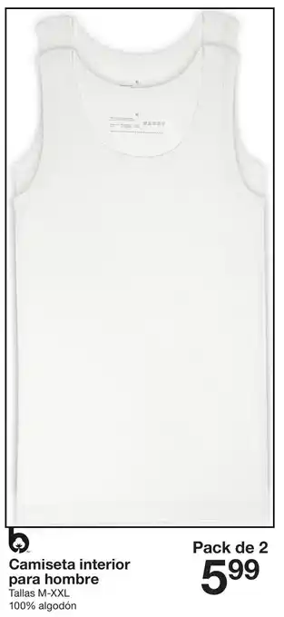 Zeeman Camiseta Interior Para Hombre Tallas M-XXL Pack de 2 oferta