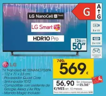 Eroski LG TV NanoLED 4K 55NANO756PA oferta