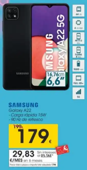 Eroski Samsung Galaxy A22 oferta