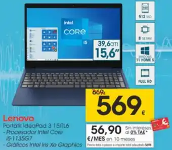 Eroski Lenovo Portátil IdeaPad 3 15ITL6 oferta