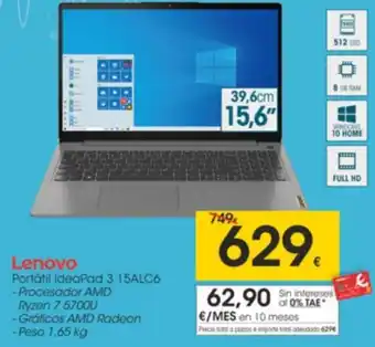 Eroski Lenovo Portátil IdeaPad 3 15ALC6 oferta
