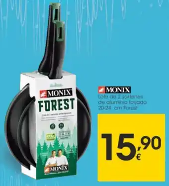 Eroski Monix Lote de 2 Sartenes de Aluminio Forjado 20-24 cm Forest oferta