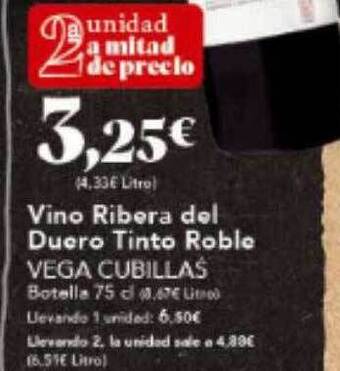 Gadis Vino Ribera Del Duero Tinto Roble Vega Cubillas oferta