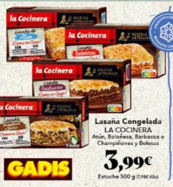 Gadis Lasaña Congelada La Cocinera oferta