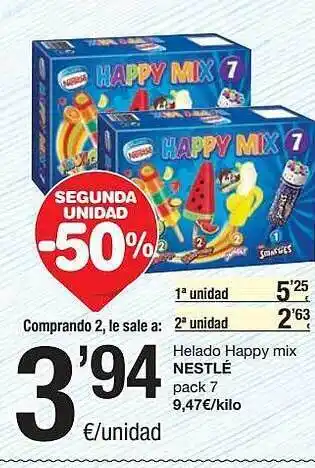 SPAR Fragadis Helado Happy Mix Nestlé oferta