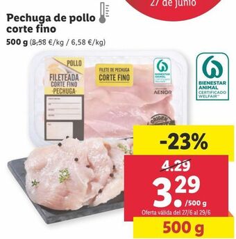 Lidl Pechuga de pollo oferta