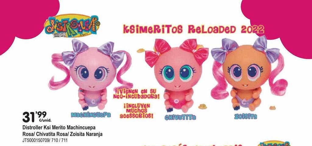 Juguetoon Distroller Ksi Merito Machincuepa Rosa, Chivatita Rosa O Zoisita Naranja oferta