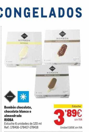 Makro Bombón Chocolate, Chocolate Blanco O Almendrado Rioba oferta