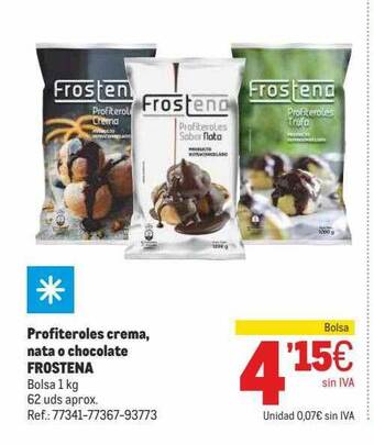 Makro Profiteroles Crema, Nata O Chocolate Frostena oferta