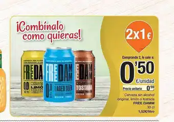 SPAR Fragadis Cerveza Sin Alcohol Original, Limón O Tostada Free Damm oferta