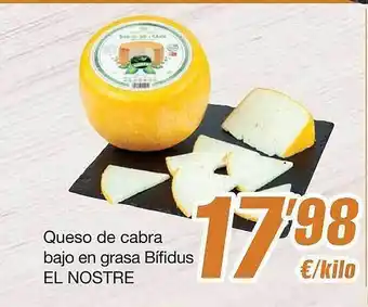 Queso De Cabra Bajo En Grasa Bífidus El Nostre