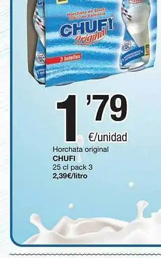 SPAR Fragadis Horchata Original Chufi Pack 3 oferta