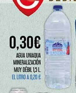 Claudio Agua Uniaqua Mineralización Muy Débil 1,5l oferta