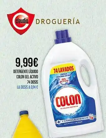 Claudio Detergente Líquido Colon Gel Activo 74 Dosis oferta