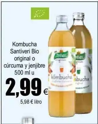 FROIZ Kombucha Santiveri Bio Original O Cúṙcuma Y Jenjibre oferta