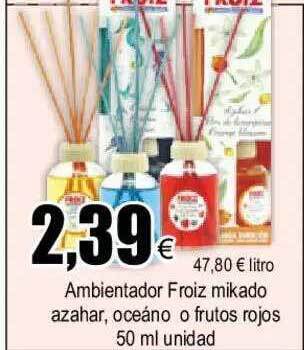 FROIZ Ambientador Froiz Mikado Azahar, Oceáno O Frutos Rojos oferta