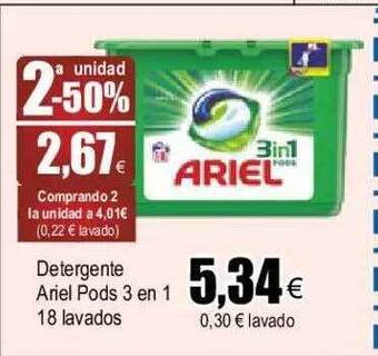 FROIZ Detergente Ariel Pods 3 En 1 oferta