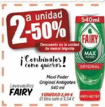 FROIZ Lavavajillas Fairy Maxi Poder Original Antigateo oferta