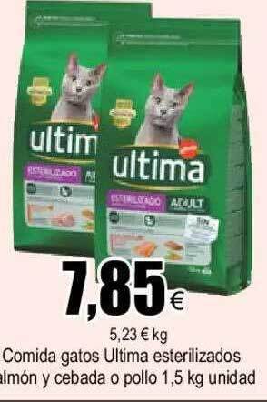 FROIZ Comida Gatos Ultima Esterilizados Salmón Y Cebada O Pollo oferta